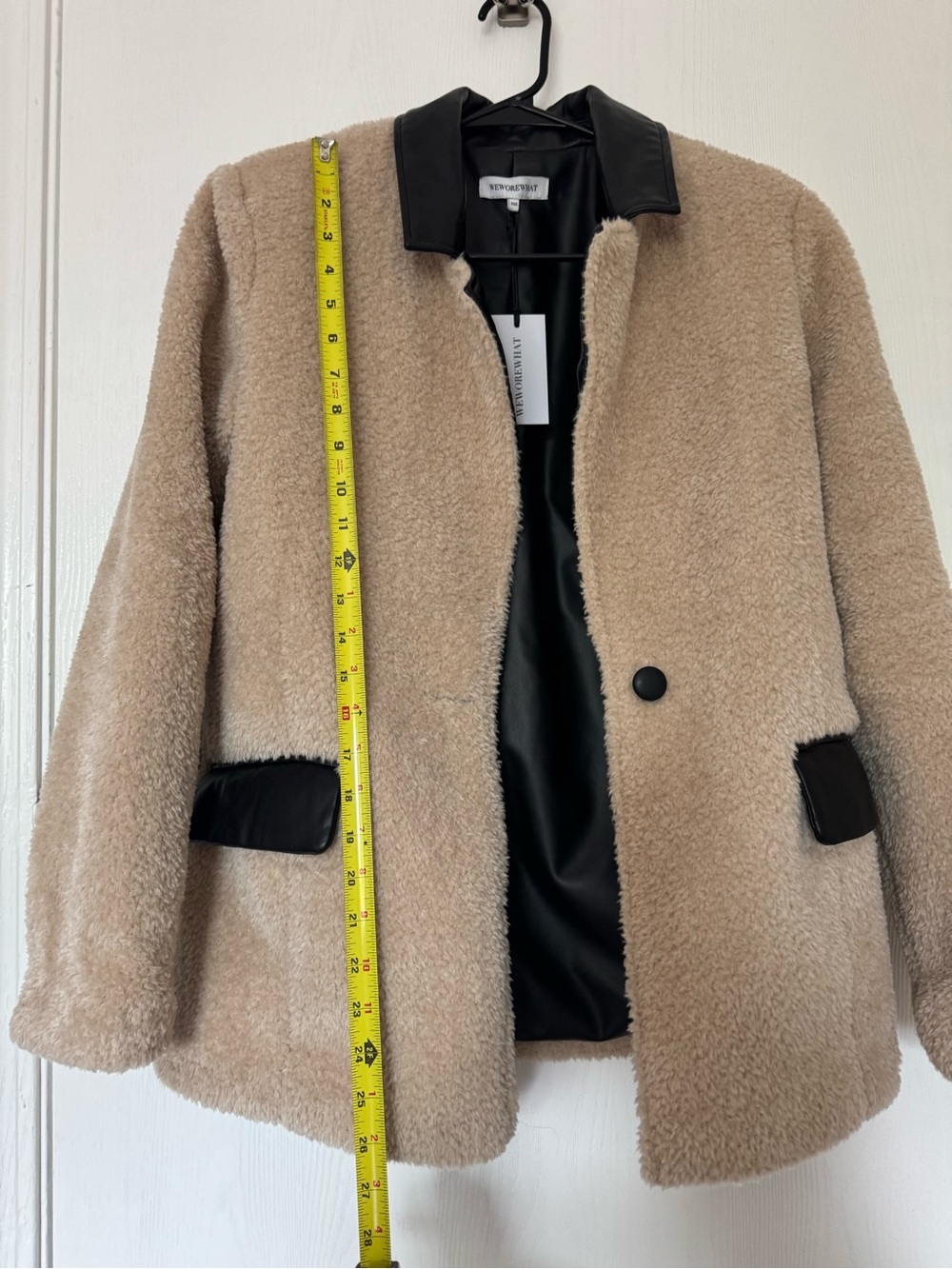 WeWoreWhat sherpa and faux leather blazer - Picture 3 of 7